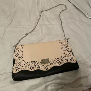 Blush and Black Over the Shoulder Purse